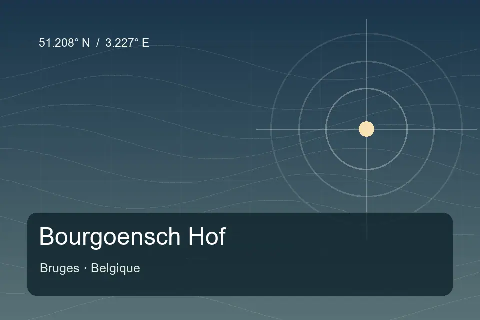 Referência geográfica ilustrada de Bourgoensch Hof em Bruges