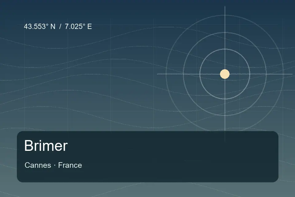 Riferimento geografico illustrato di Brimer a Cannes