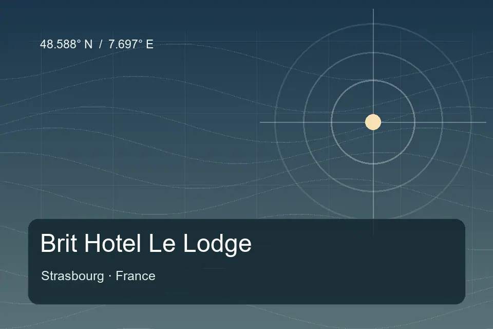 Illustrated geographic marker for Brit Hotel Le Lodge in Strasbourg