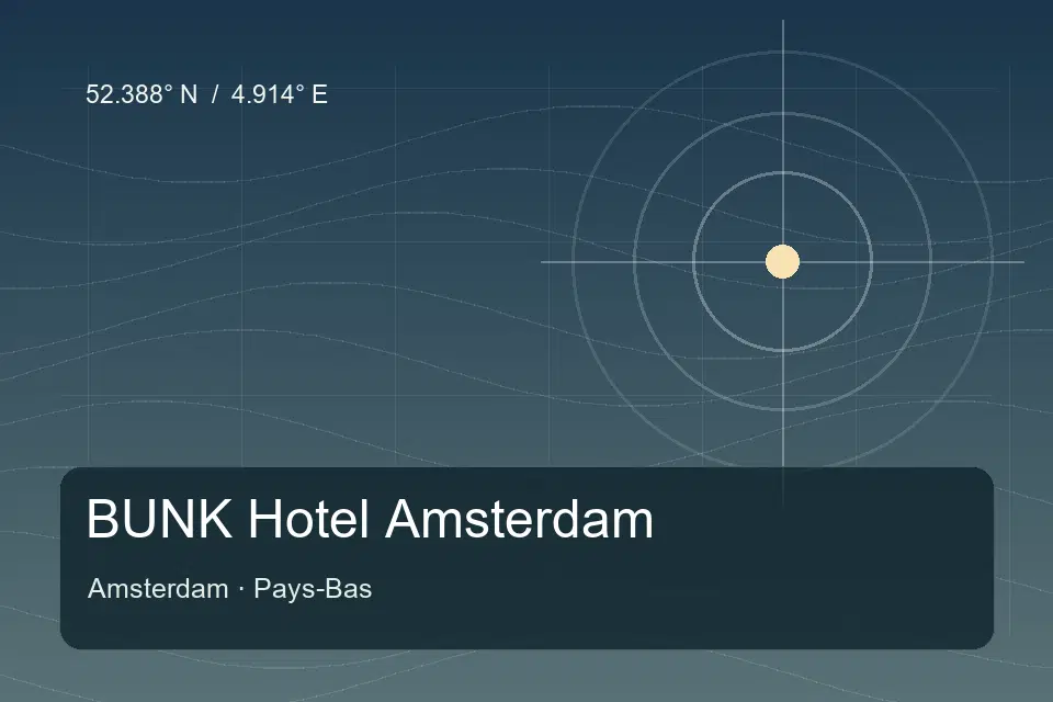 Referencia geográfica ilustrada de BUNK Hotel Amsterdam en Amsterdam