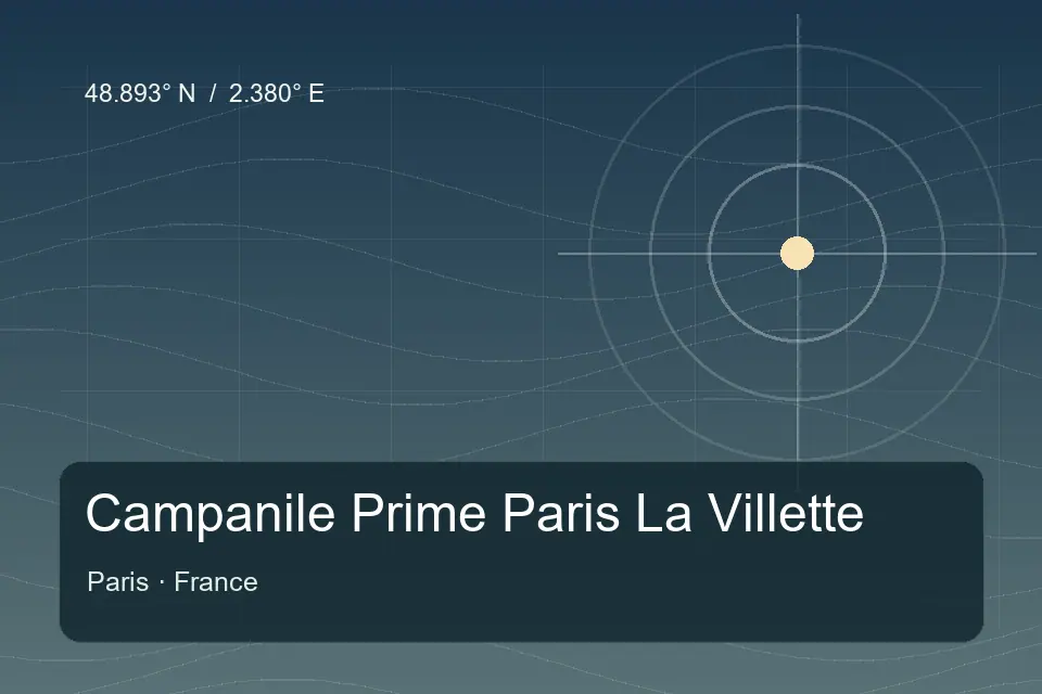 Illustrated geographic marker for Campanile Prime Paris La Villette in Paris