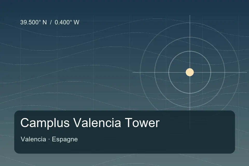 Illustrated geographic marker for Camplus Valencia Tower in Valencia