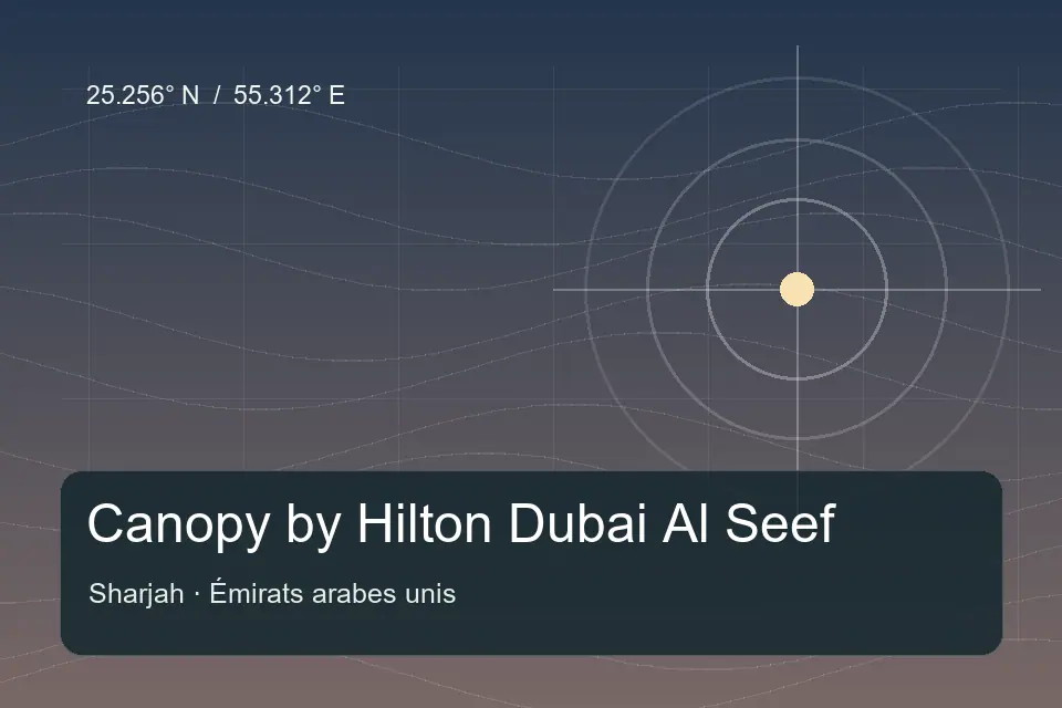 Illustrated geographic marker for Canopy by Hilton Dubai Al Seef in Sharjah