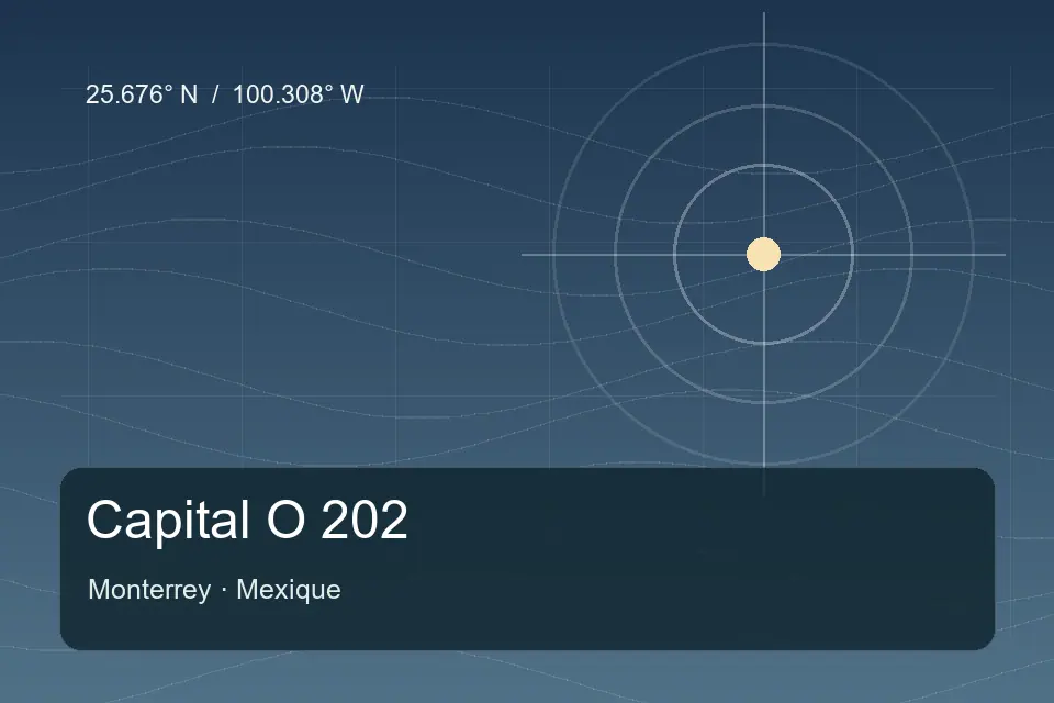 Repère géographique illustré de Capital O 202 à Monterrey