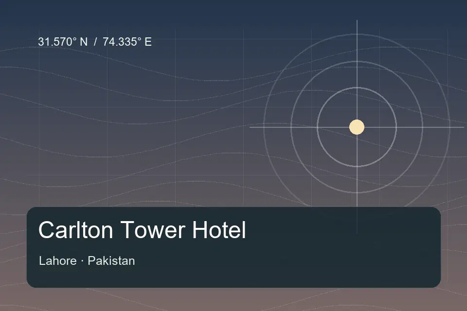 Illustrated geographic marker for Carlton Tower Hotel in Lahore
