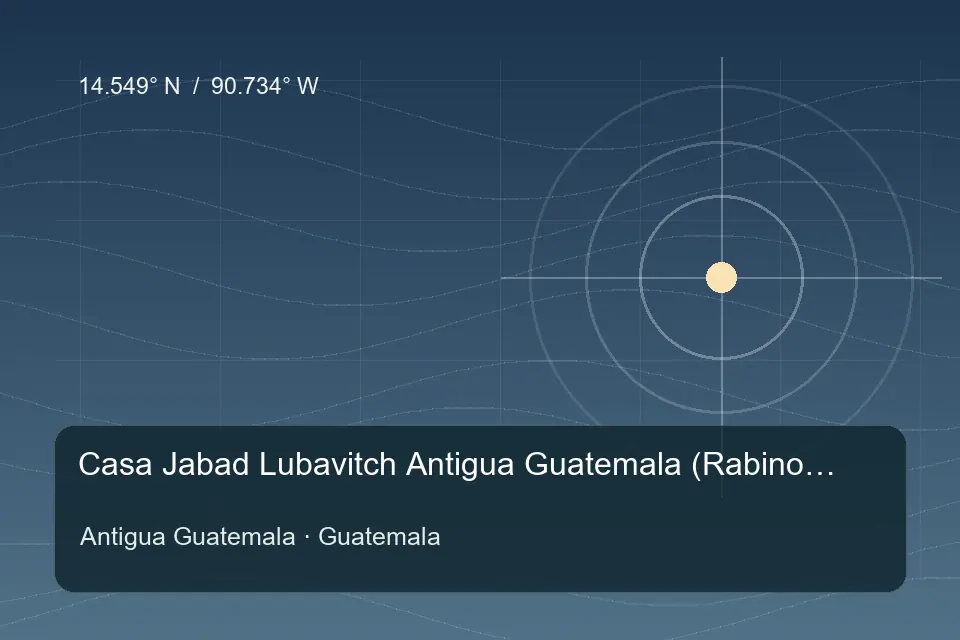 Illustrated geographic marker for Casa Jabad Lubavitch Antigua Guatemala (Rabino Jaim) in Antigua Guatemala