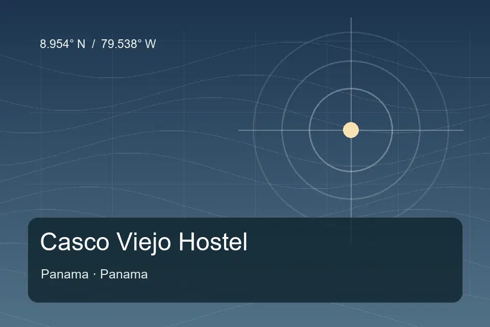Referência geográfica ilustrada de Casco Viejo Hostel em Panama