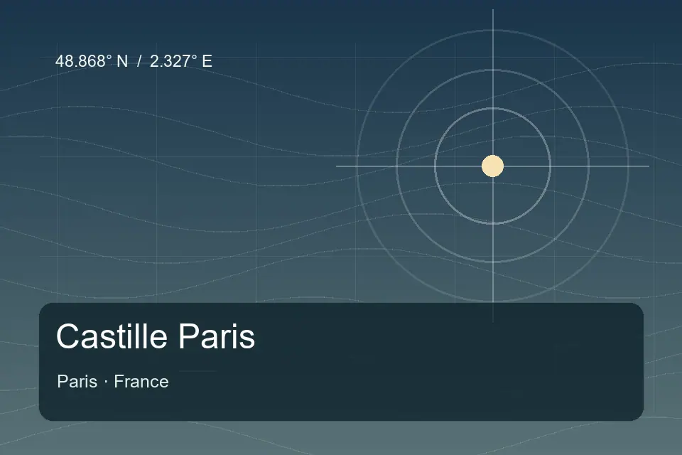 Illustrated geographic marker for Castille Paris in Paris