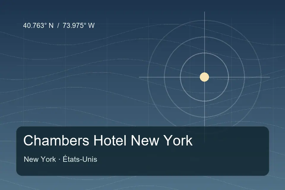Illustrierter geografischer Orientierungspunkt für Chambers Hotel New York in New York