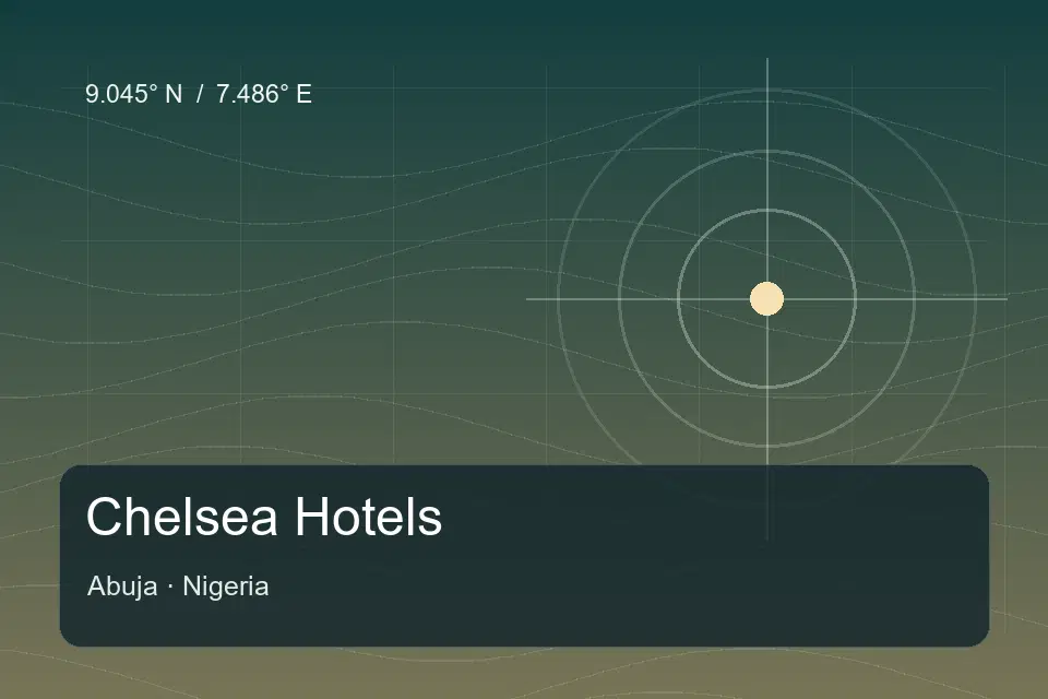 Riferimento geografico illustrato di Chelsea Hotels a Abuja