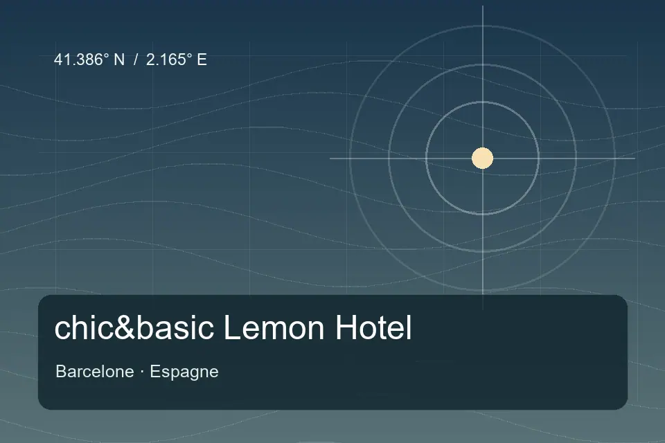 Illustrated geographic marker for chic&basic Lemon Hotel in Barcelona
