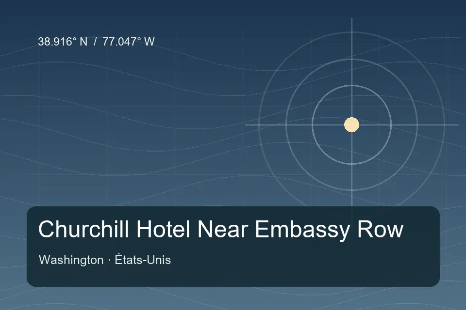 Illustrierter geografischer Orientierungspunkt für Churchill Hotel Near Embassy Row in Washington