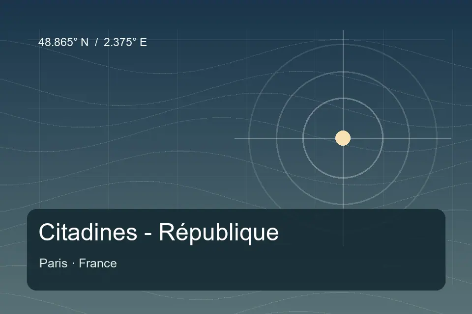 Illustrated geographic marker for Citadines - République in Paris