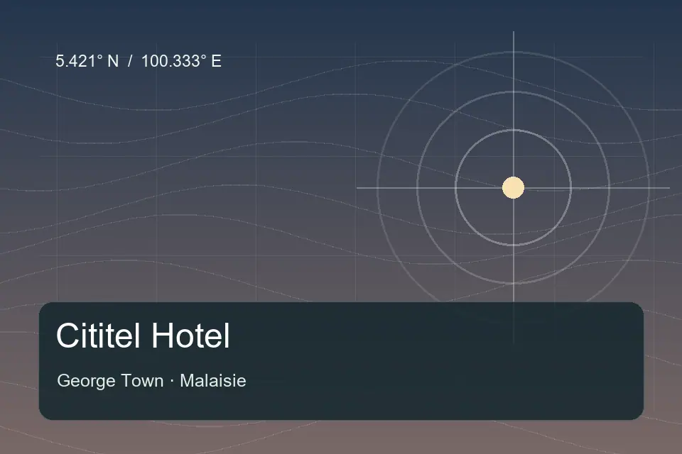 Riferimento geografico illustrato di Cititel Hotel a George Town