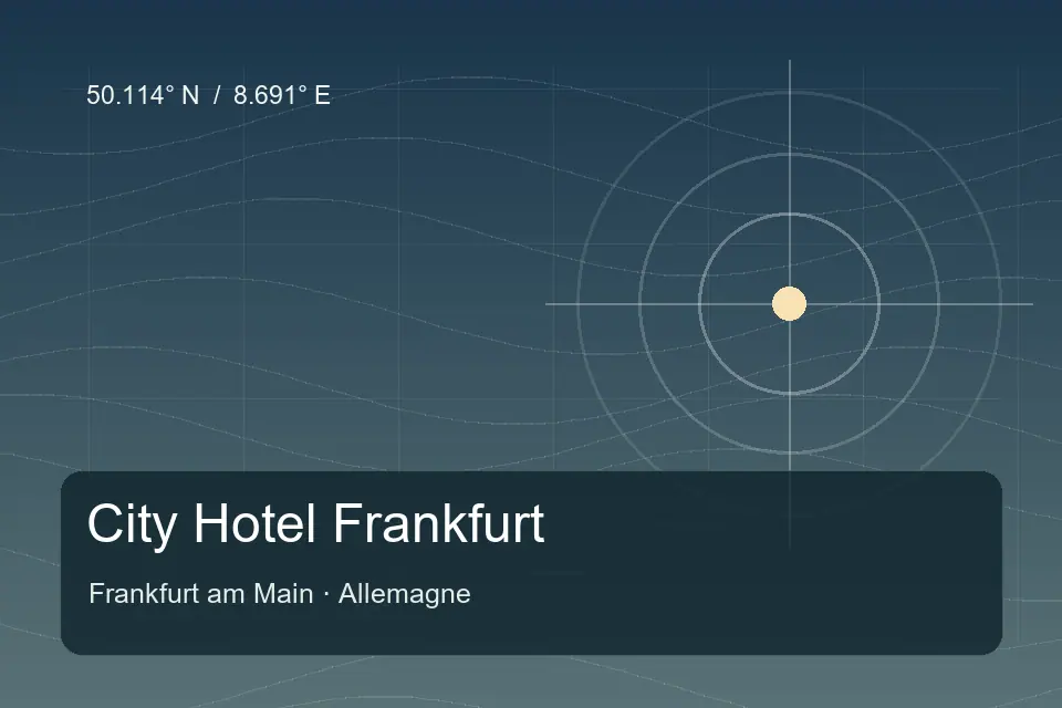 Referência geográfica ilustrada de City Hotel Frankfurt em Frankfurt am Main