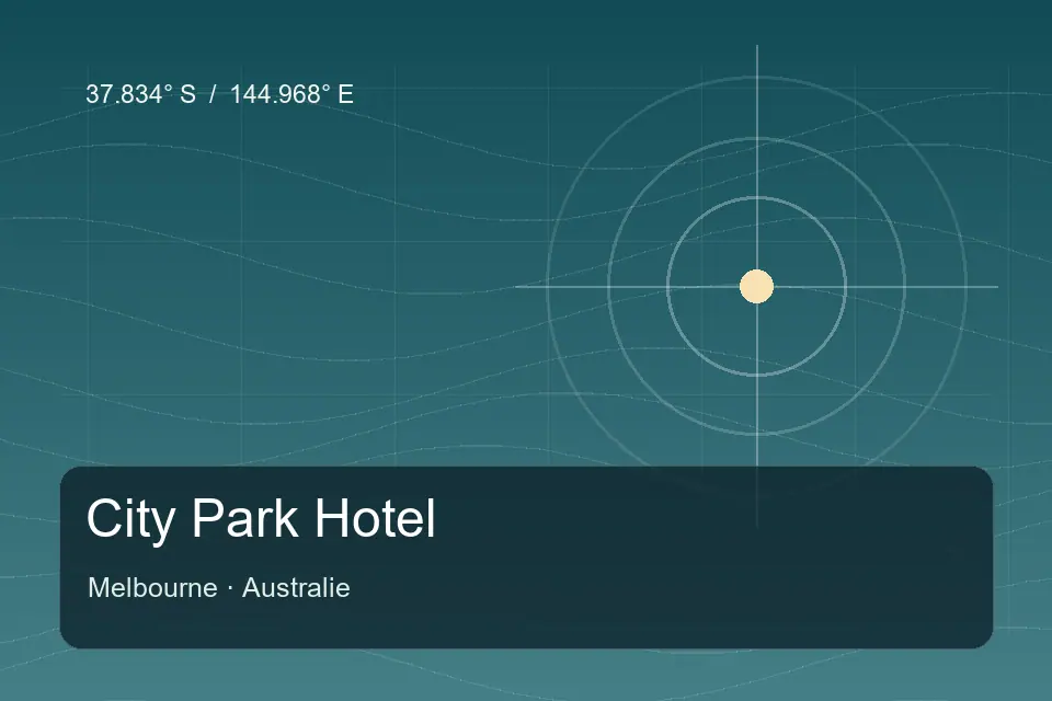 Riferimento geografico illustrato di City Park Hotel a Melbourne