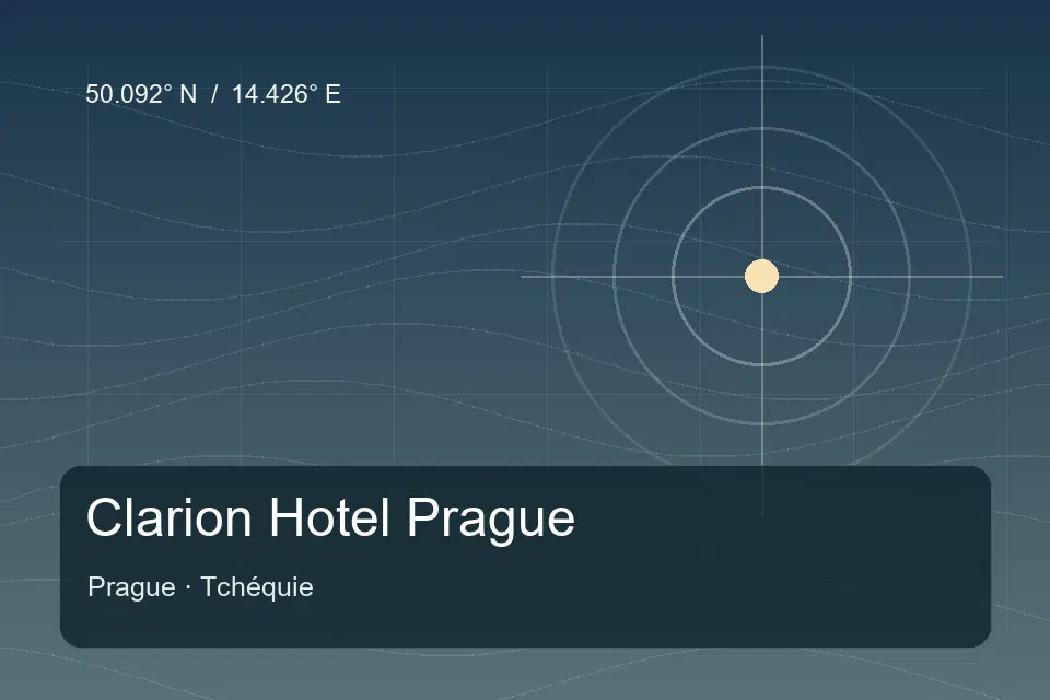 Illustrated geographic marker for Clarion Hotel Prague in Prague
