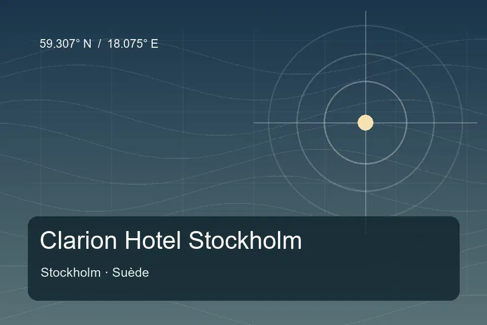 Illustrated geographic marker for Clarion Hotel Stockholm in Stockholm