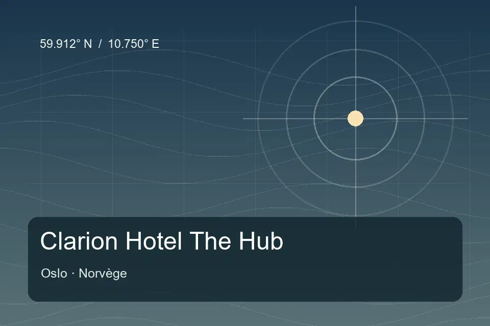 Illustrated geographic marker for Clarion Hotel The Hub in Oslo