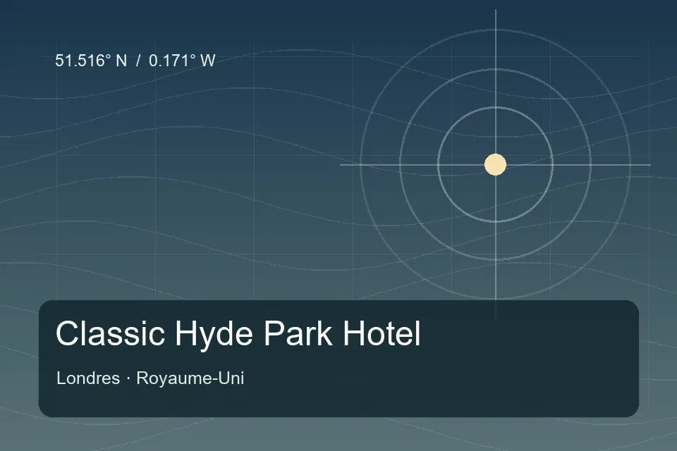 Illustrated geographic marker for Classic Hyde Park Hotel in London