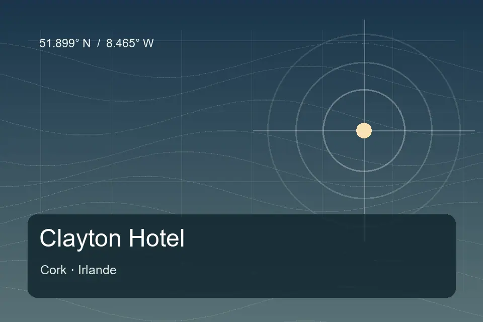 Riferimento geografico illustrato di Clayton Hotel a Cork
