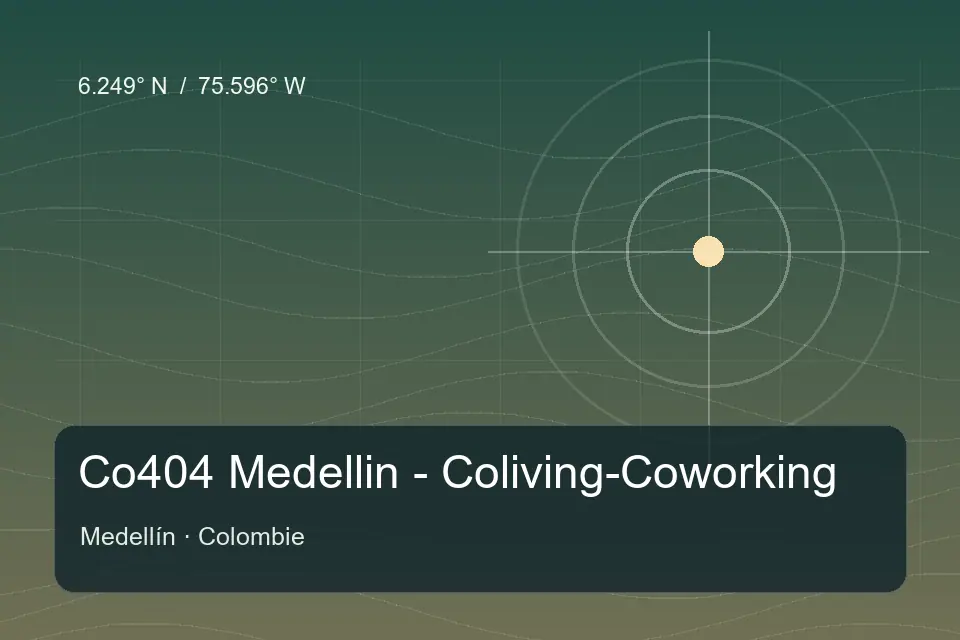 Referência geográfica ilustrada de Co404 Medellin - Coliving-Coworking em Medellín