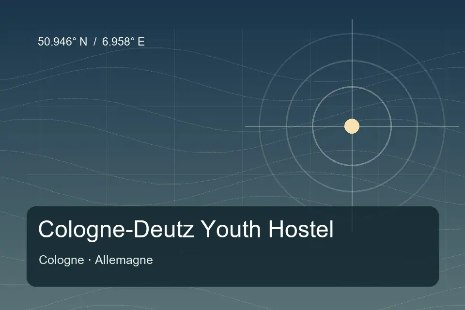 Referência geográfica ilustrada de Cologne-Deutz Youth Hostel em Cologne