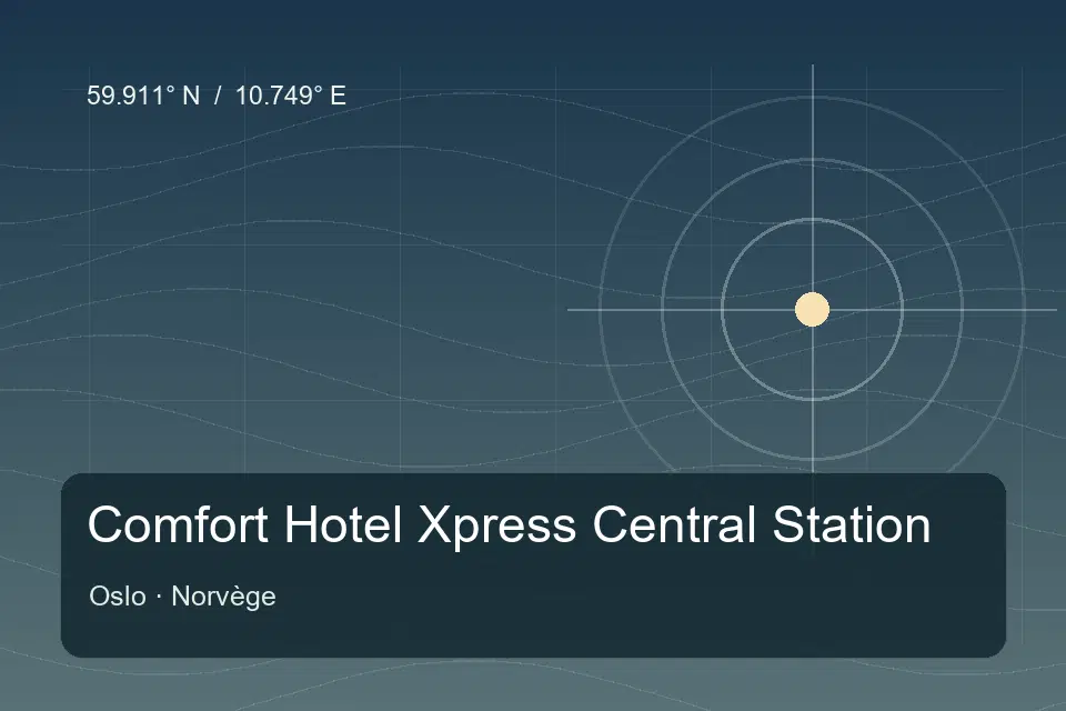Riferimento geografico illustrato di Comfort Hotel Xpress Central Station a Oslo