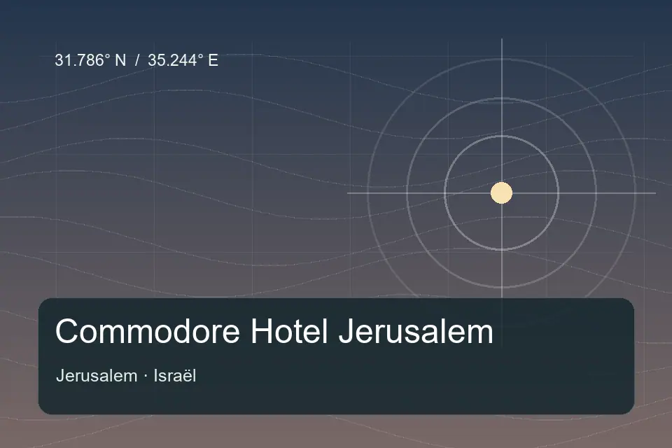 Referencia geográfica ilustrada de Commodore Hotel Jerusalem en Jerusalem