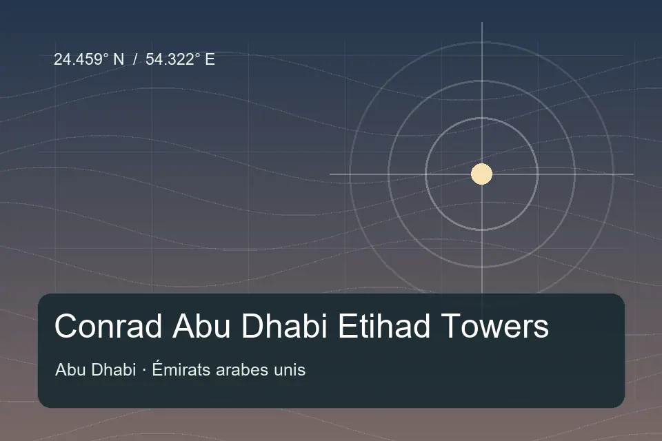 Illustrated geographic marker for Conrad Abu Dhabi Etihad Towers in Abu Dhabi