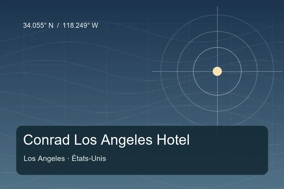 Riferimento geografico illustrato di Conrad Los Angeles Hotel a Los Angeles