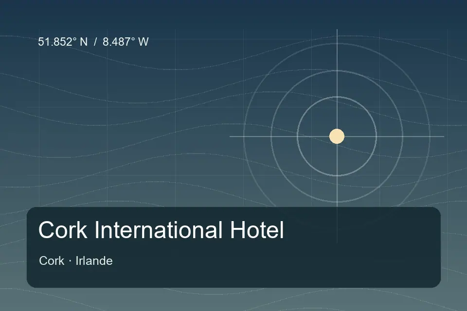 Riferimento geografico illustrato di Cork International Hotel a Cork