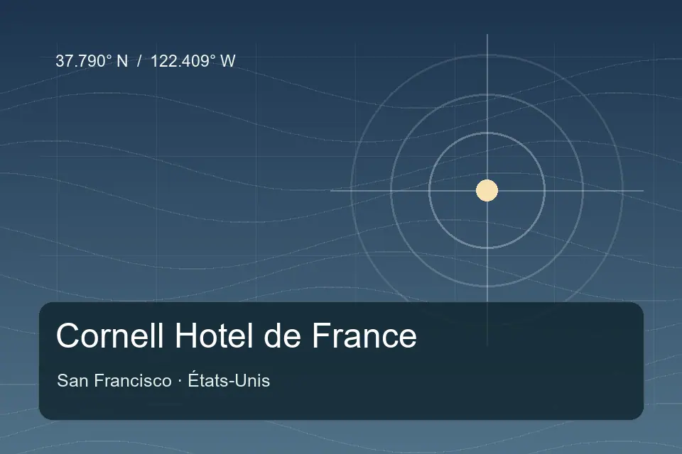 Riferimento geografico illustrato di Cornell Hotel de Francia a San Francisco