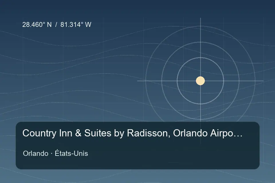 Referência geográfica ilustrada de Country Inn & Suites by Radisson, Orlando Airport, FL em Orlando