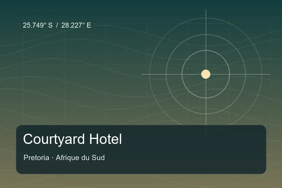 Illustrated geographic marker for Courtyard Hotel in Pretoria