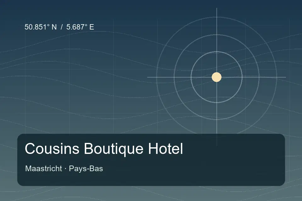 Illustrierter geografischer Orientierungspunkt für Cousins Boutique Hotel in Maastricht