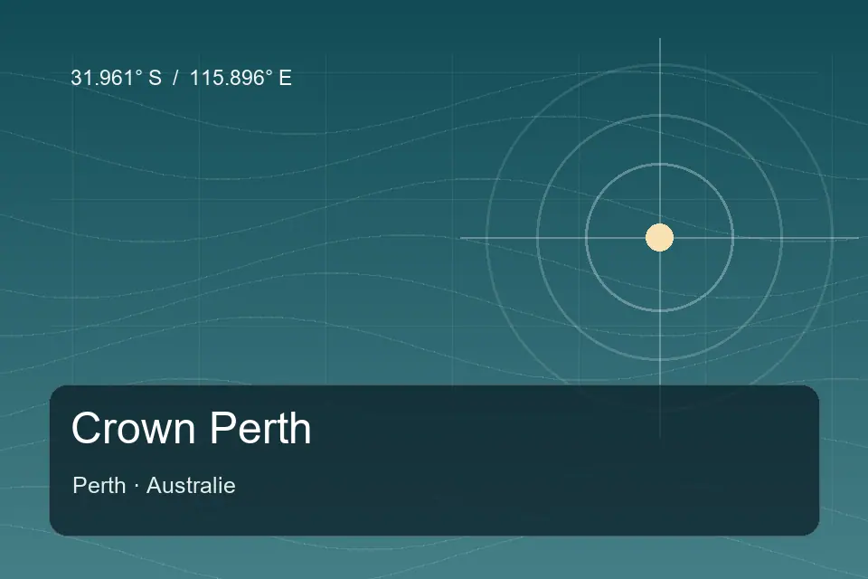 Illustrated geographic marker for Crown Perth in Perth