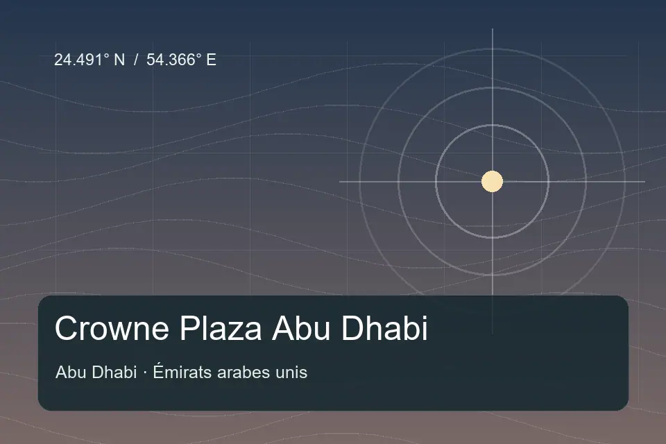 Illustrated geographic marker for Crowne Plaza Abu Dhabi in Abu Dhabi