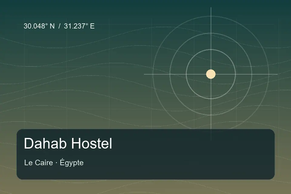 Referência geográfica ilustrada de Dahab Hostel em Le Caire