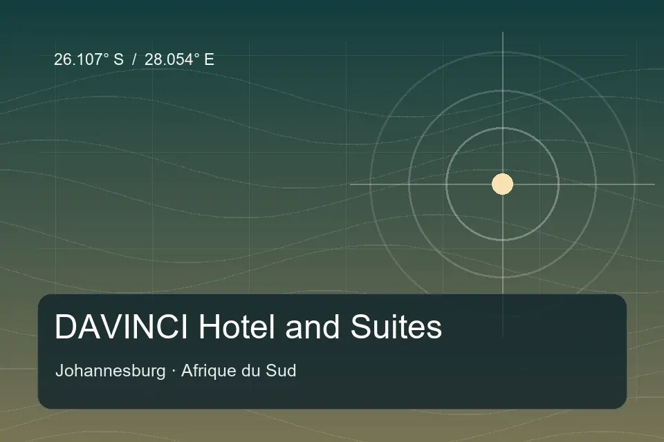 Illustrated geographic marker for DAVINCI Hotel and Suites in Johannesburg
