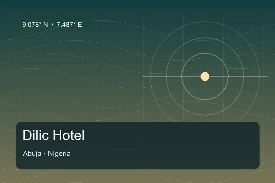 Riferimento geografico illustrato di Dilic Hotel a Abuja