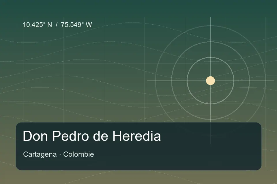 Illustrierter geografischer Orientierungspunkt für Don Pedro de Heredia in Cartagena