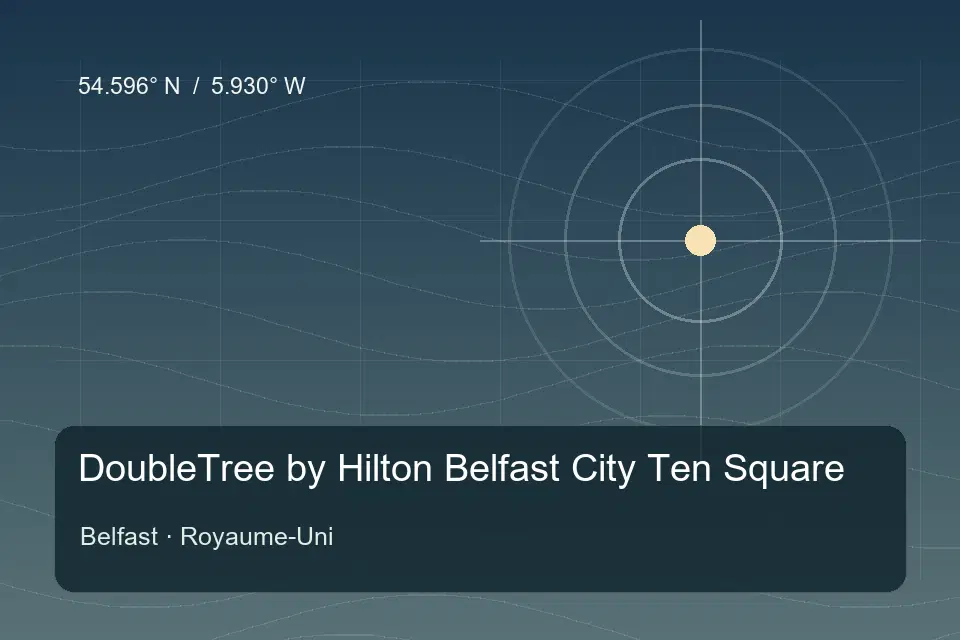 Riferimento geografico illustrato di DoubleTree by Hilton Belfast City Ten Square a Belfast