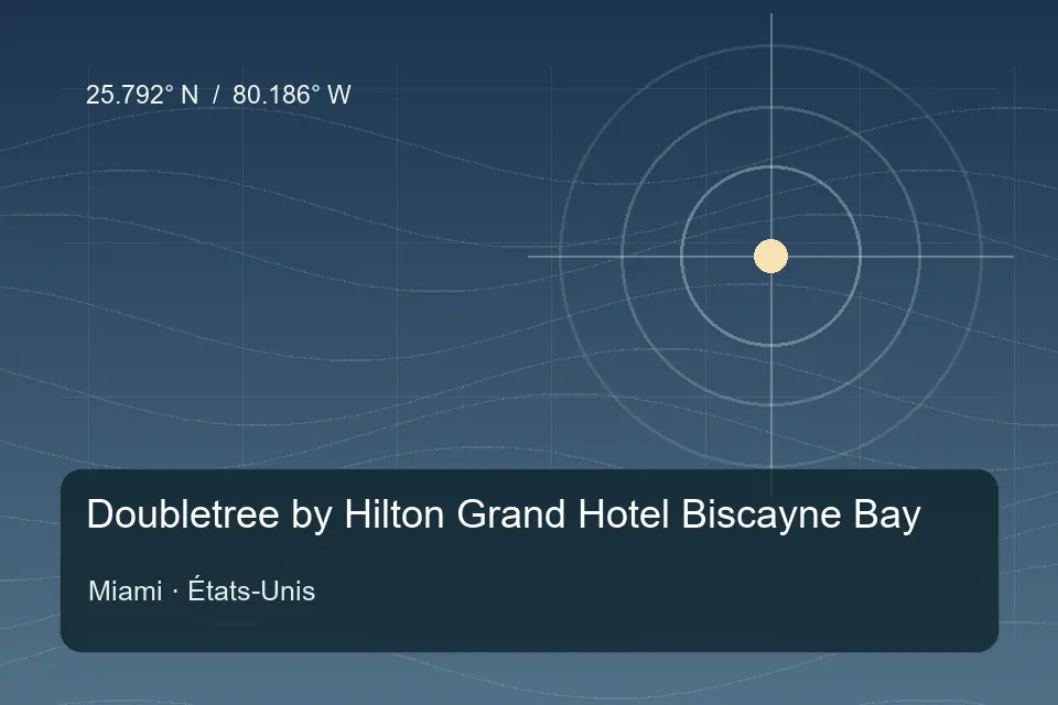 Referencia geográfica ilustrada de Doubletree by Hilton Grand Hotel Biscayne Bay en Miami