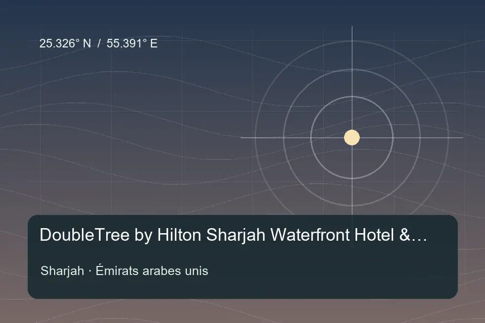 Illustrated geographic marker for DoubleTree by Hilton Sharjah Waterfront Hotel & Residences in Sharjah