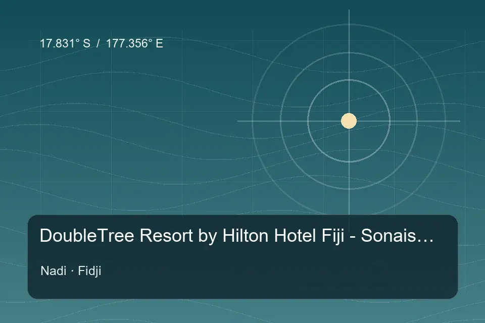 Riferimento geografico illustrato di DoubleTree Resort by Hilton Hotel Fiji - Sonaisali Island a Nadi