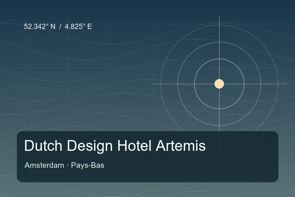 Referencia geográfica ilustrada de Dutch Design Hotel Artemis en Amsterdam