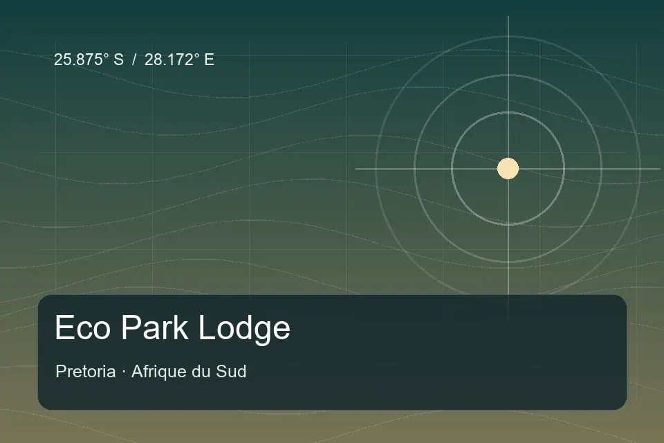 Illustrated geographic marker for Eco Park Lodge in Pretoria