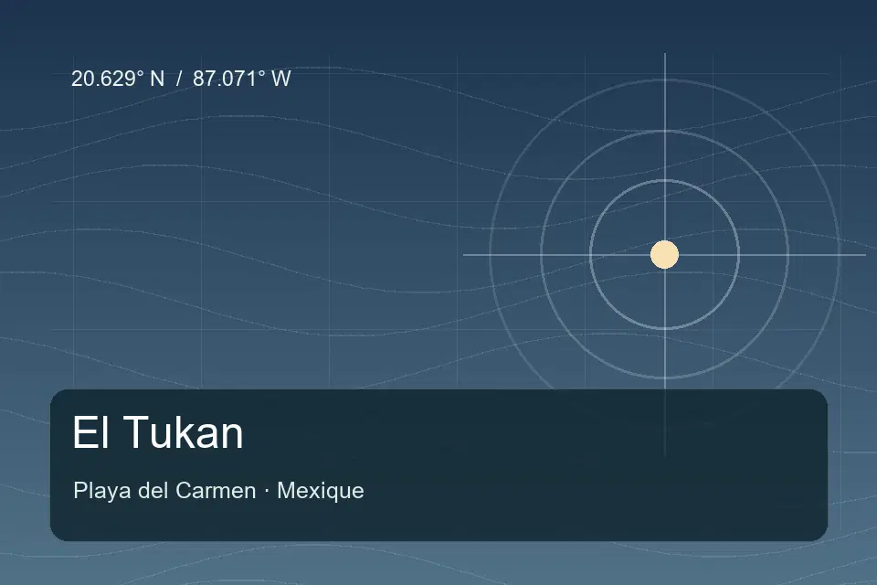 Referencia geográfica ilustrada de El Tukan en Playa del Carmen