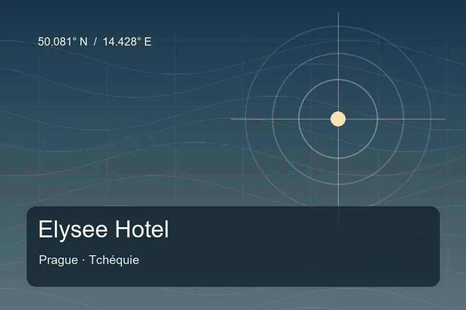 Riferimento geografico illustrato di Elysee Hotel a Prague
